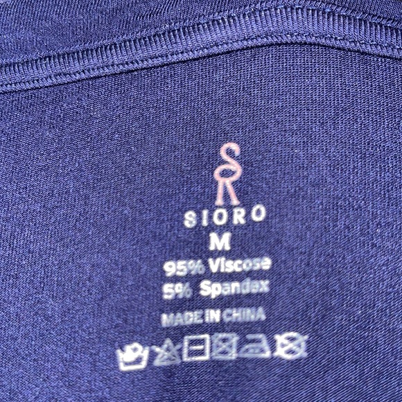 Woman's SIORO Navy Button Down PJ/Sleepwear Top M - Picture 6 of 9